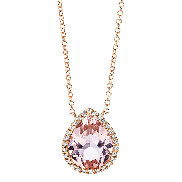 Brogle Classic necklace with morganite pendant Brogle Classic necklace with morganite pendant