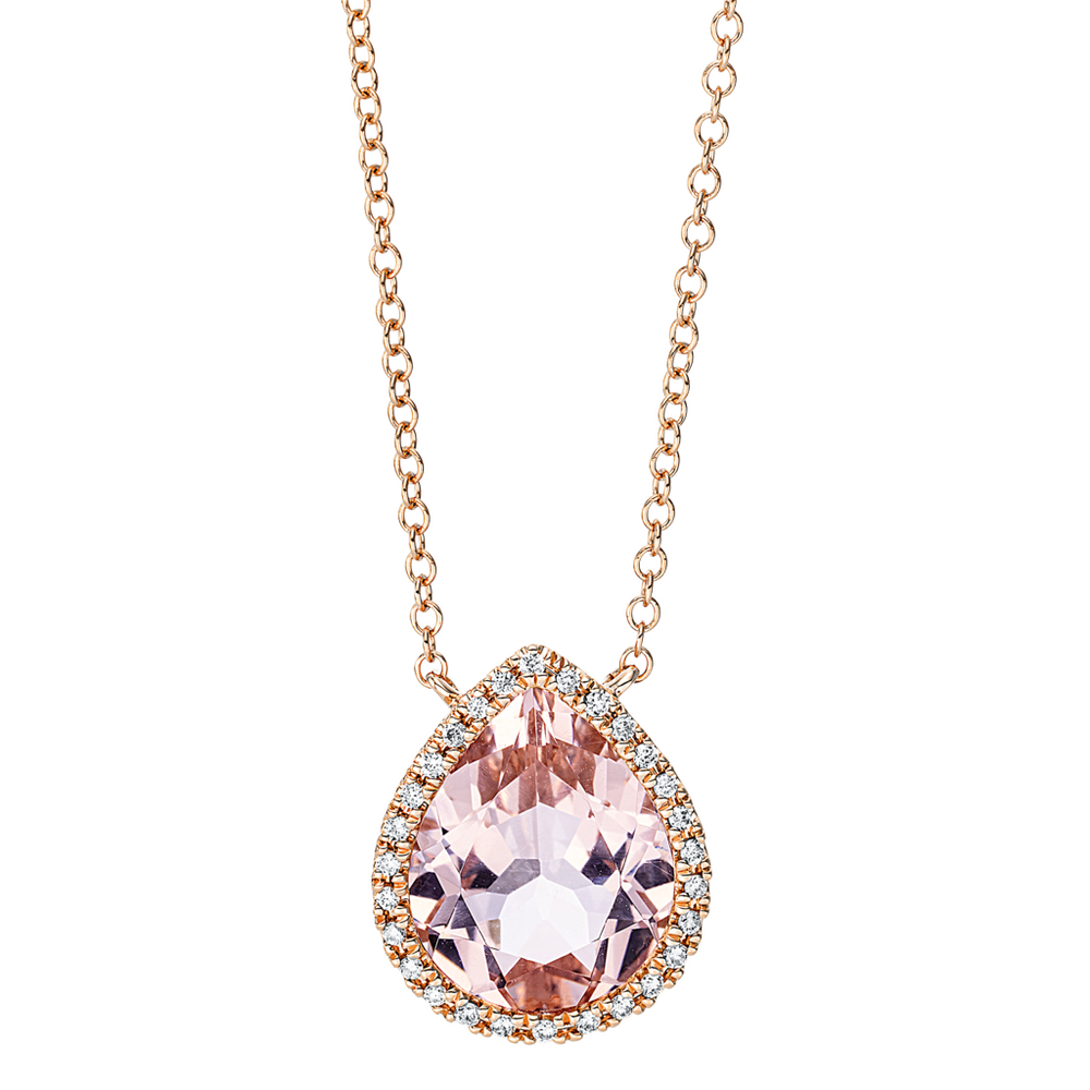 Brogle Classic necklace with morganite pendant Brogle Classic necklace with morganite pendant