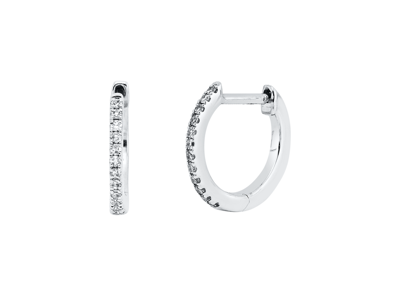 Brogle Classic diamond hoop earrings