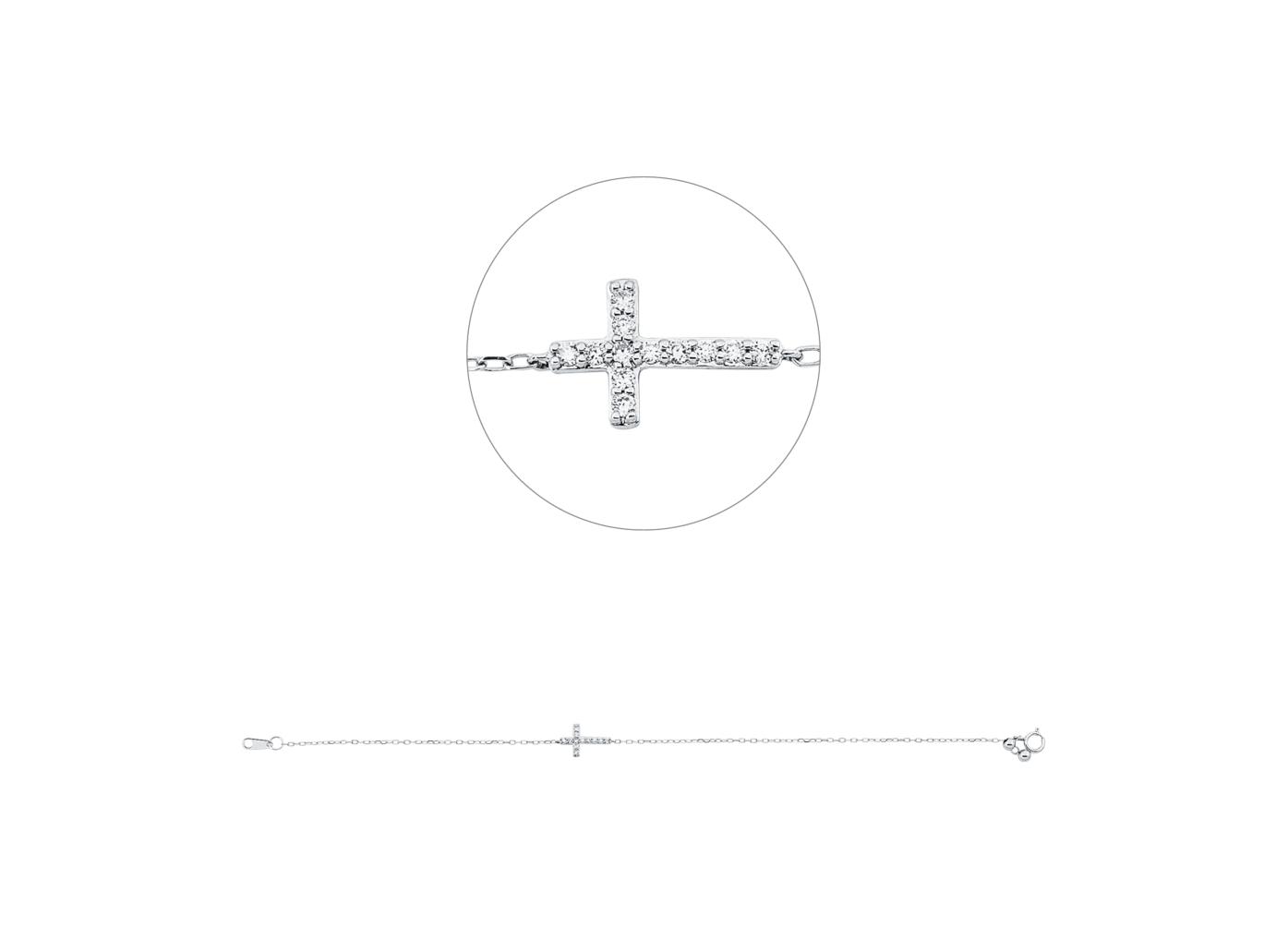 Brogle Classic Armband mit Diamantkreuz