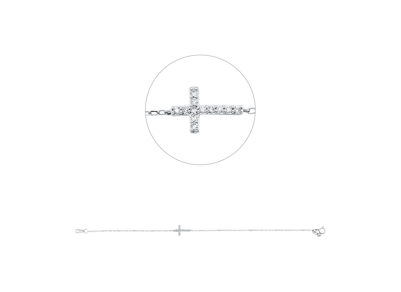 Brogle Classic Armband mit Diamantkreuz Brogle Classic Armband mit Diamantkreuz