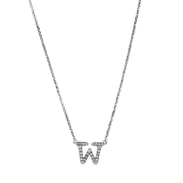 Brogle Classic necklace with diamond letters W Brogle Classic necklace with diamond letters W