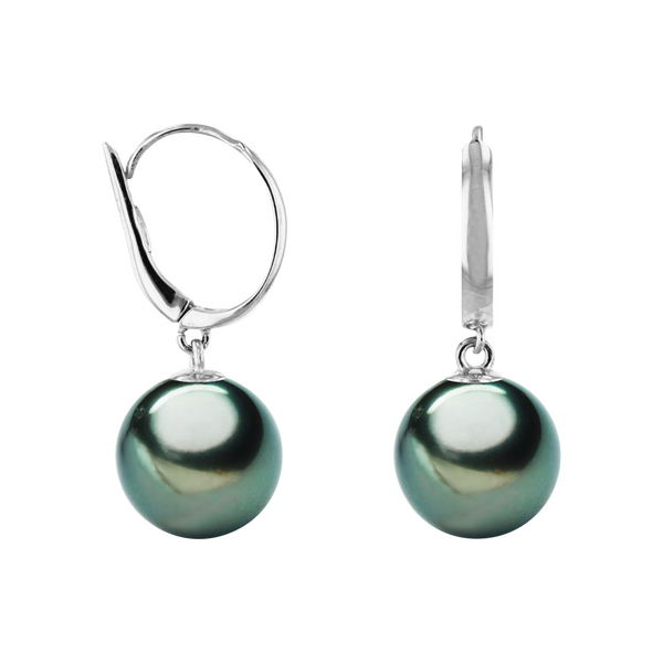 Brogle Selection Ocean Tahiti pearl hoop earrings