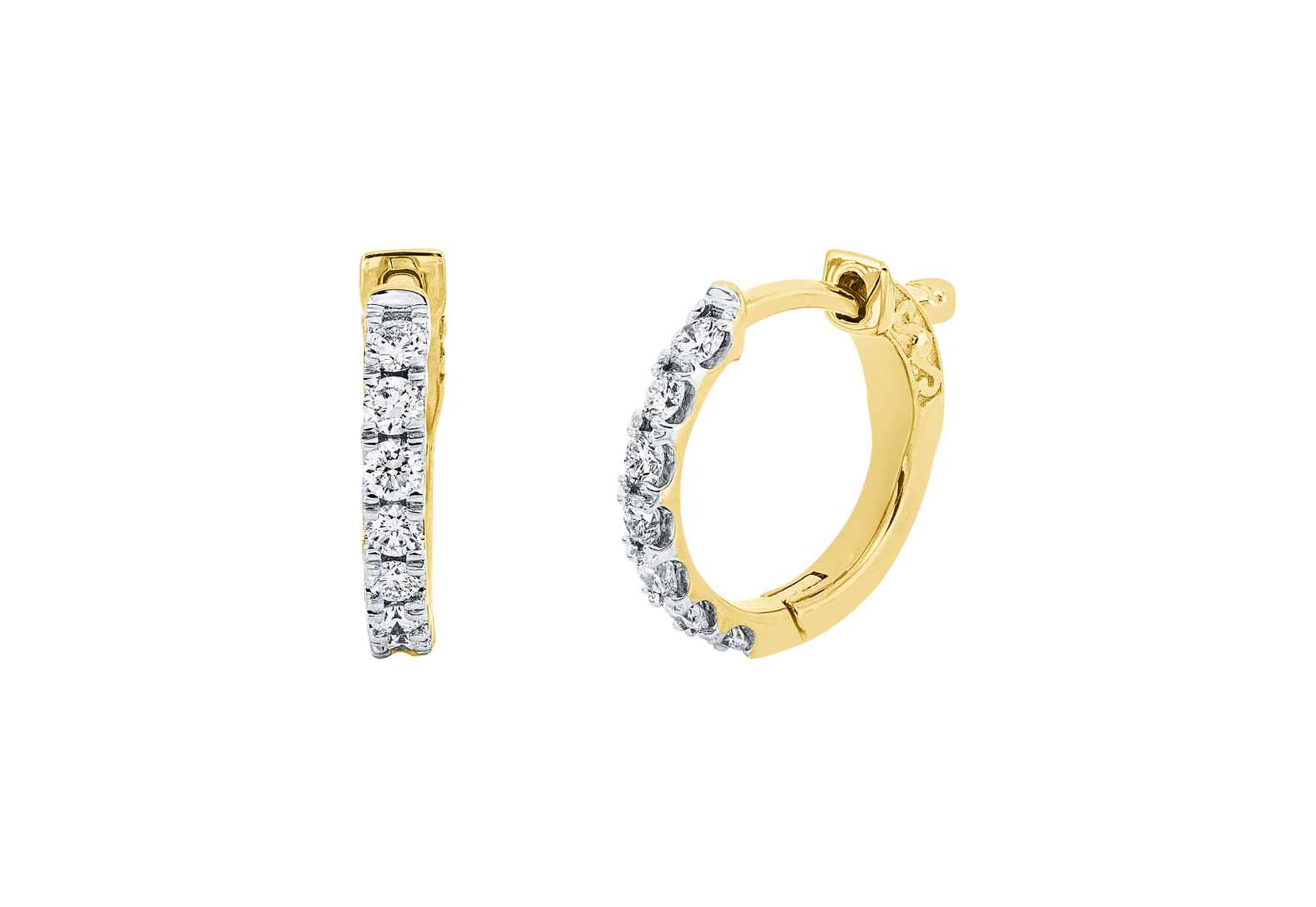 Brogle Classic diamond hoop earrings