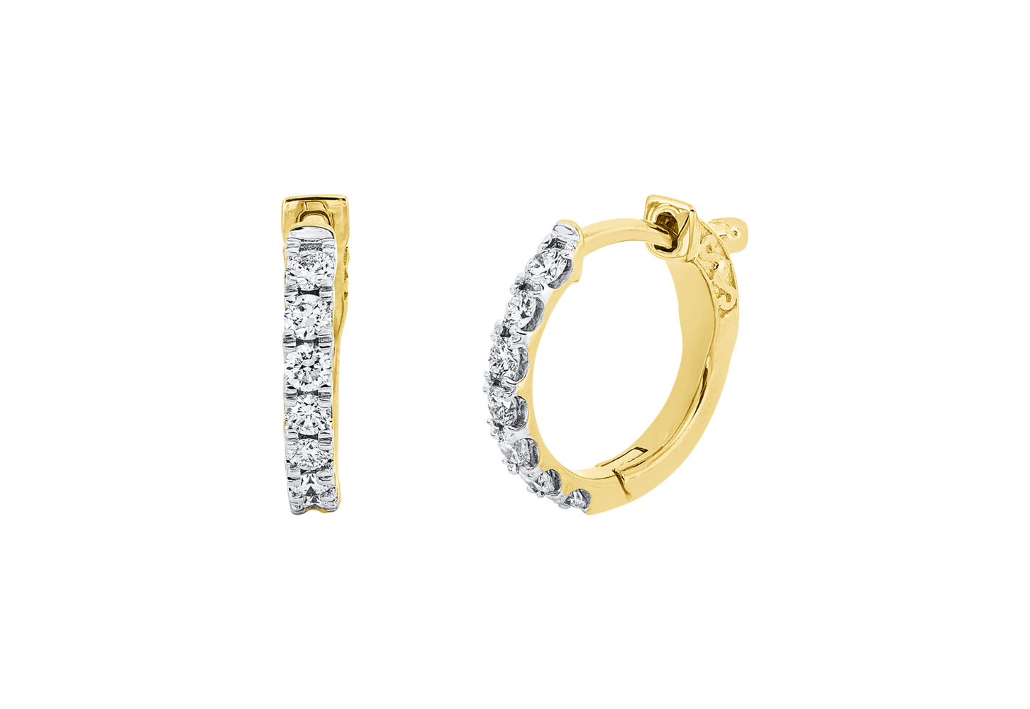 Brogle Classic diamond hoop earrings
