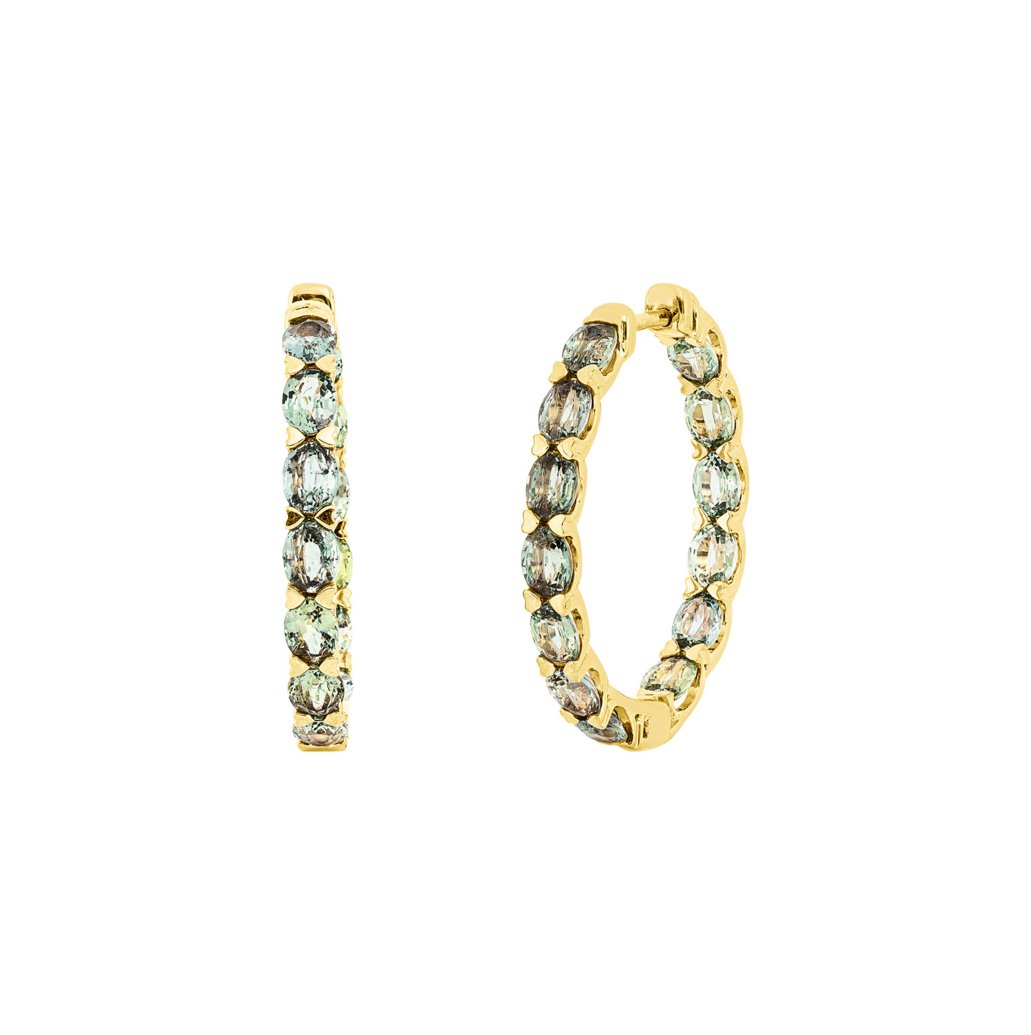 Brogle Selection sapphire hoop earrings