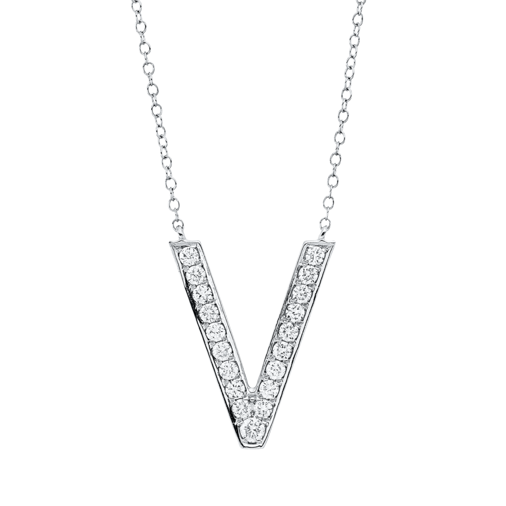 Brogle Classic Kette mit Diamantbuchstaben V Brogle Classic Kette mit Diamantbuchstaben V