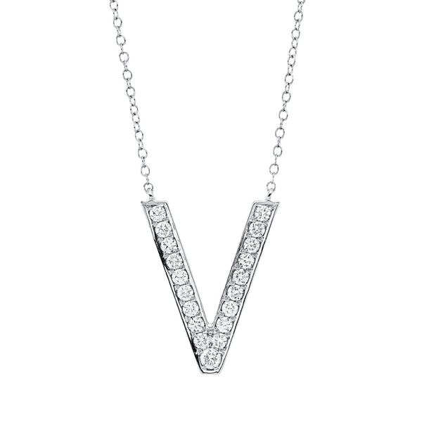 Brogle Classic Kette mit Diamantbuchstaben V Brogle Classic Kette mit Diamantbuchstaben V