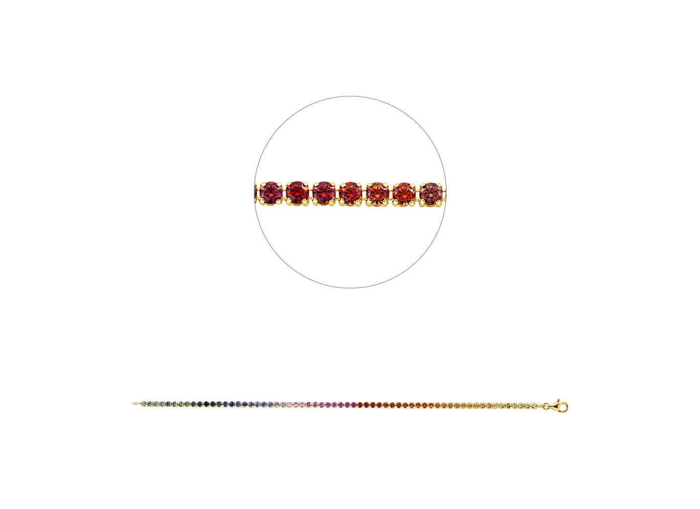 Brogle Classic Saphirarmband Rainbow