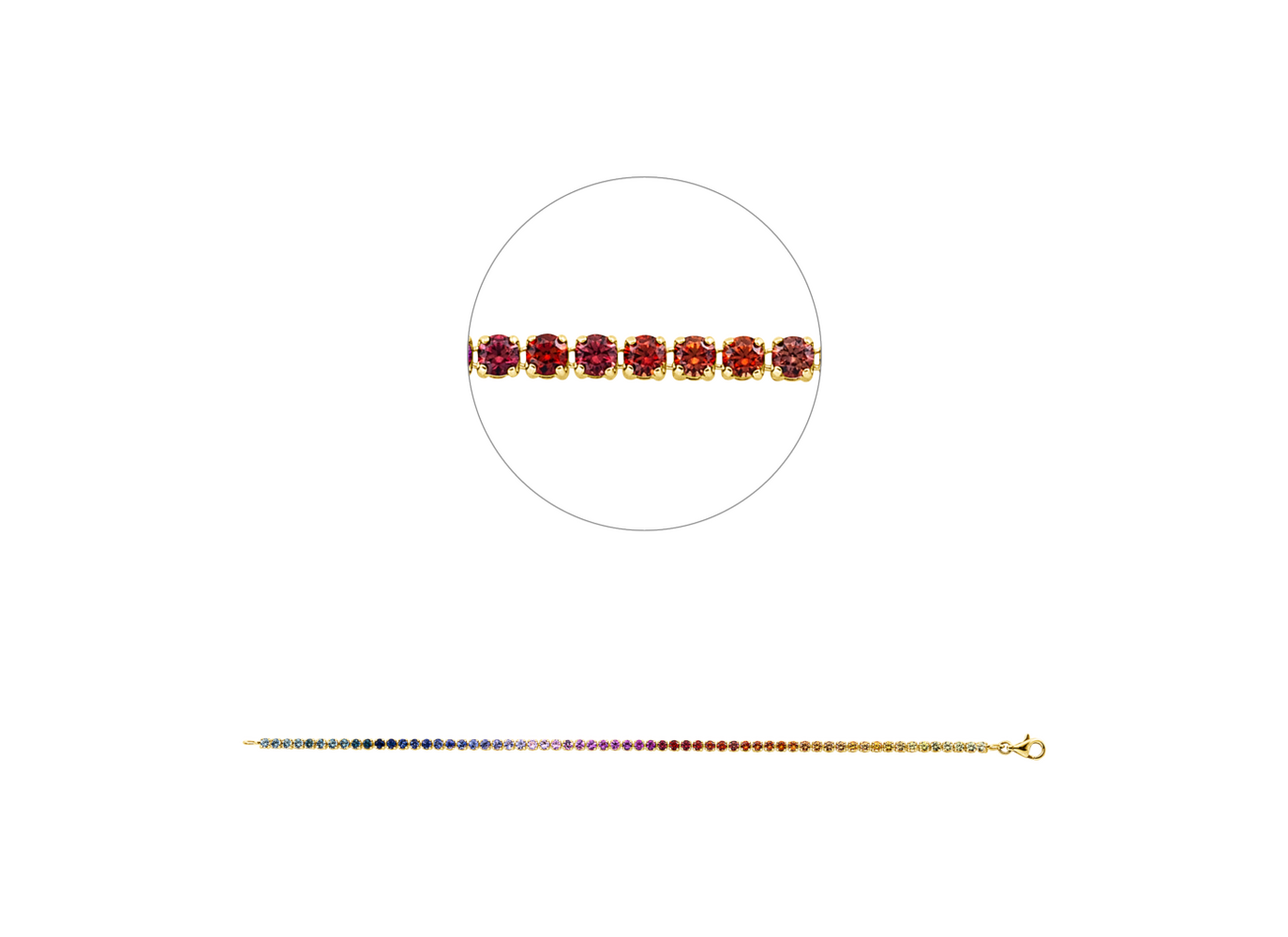 Brogle Classic Saphirarmband Rainbow