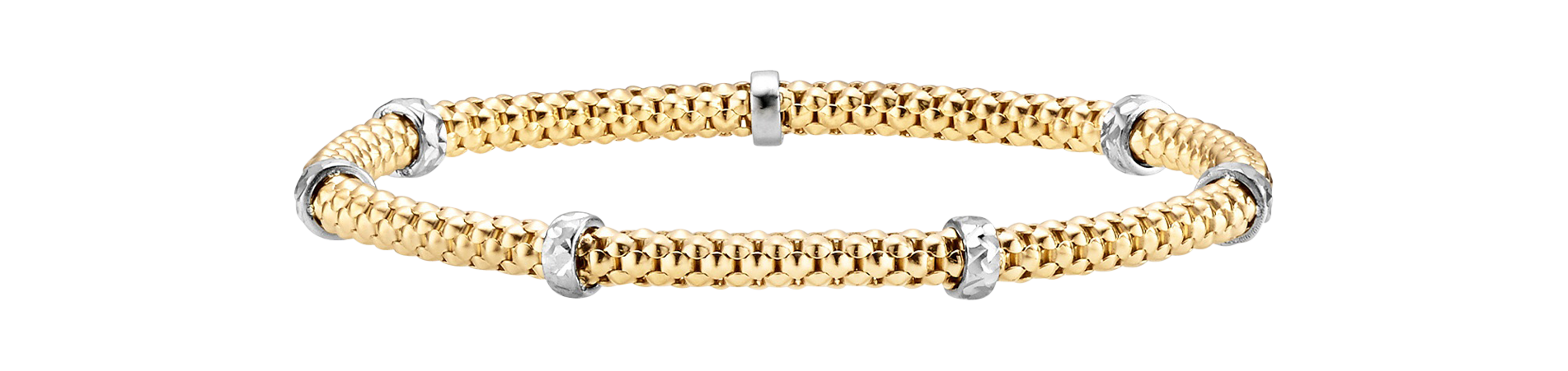 Brogle Classic bicolour gold bracelet with rollo flexible 4mm Brogle Classic bicolour gold bracelet with rollo flexible 4mm