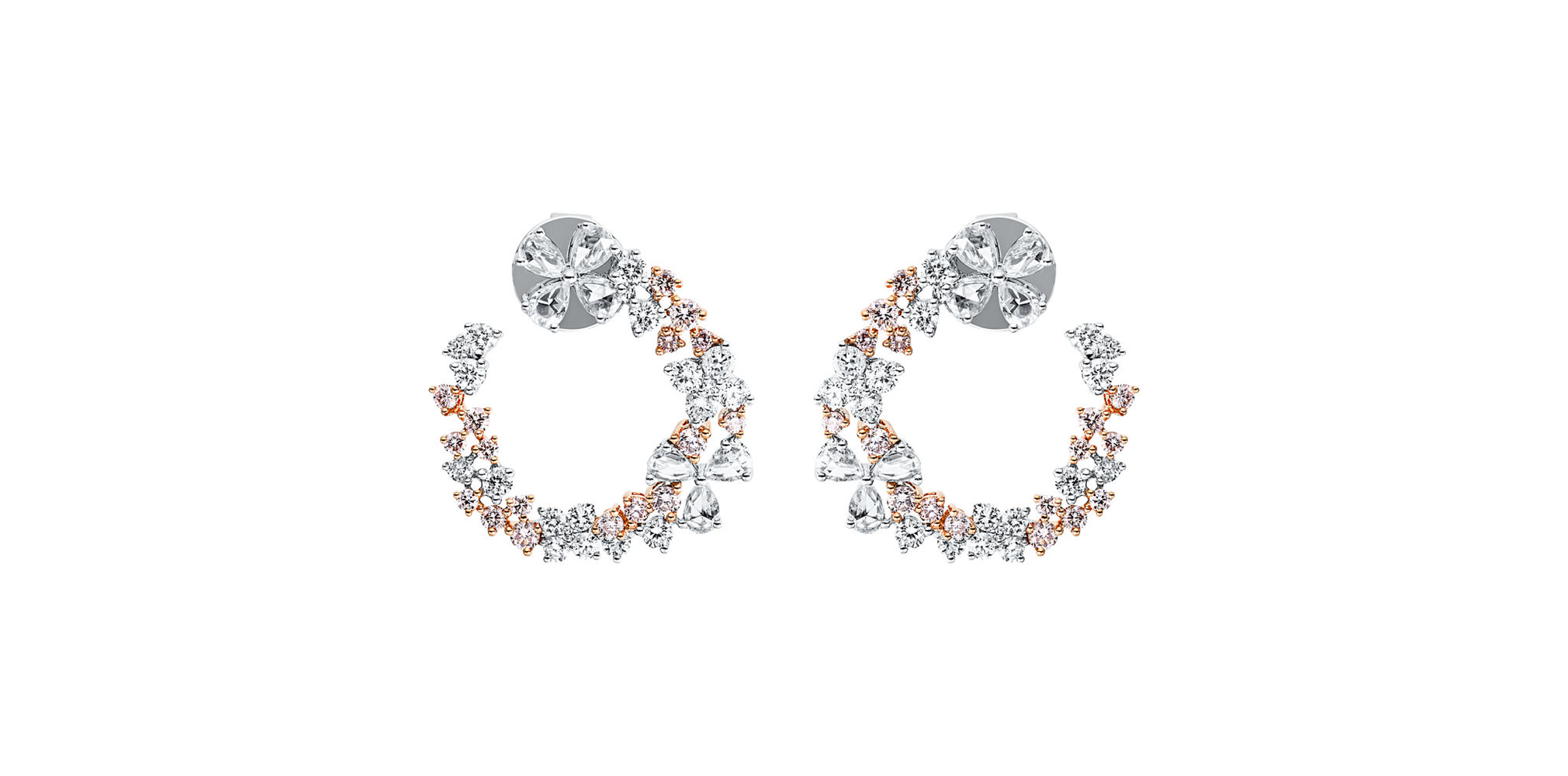 Brogle Selection bicolour diamond stud earrings