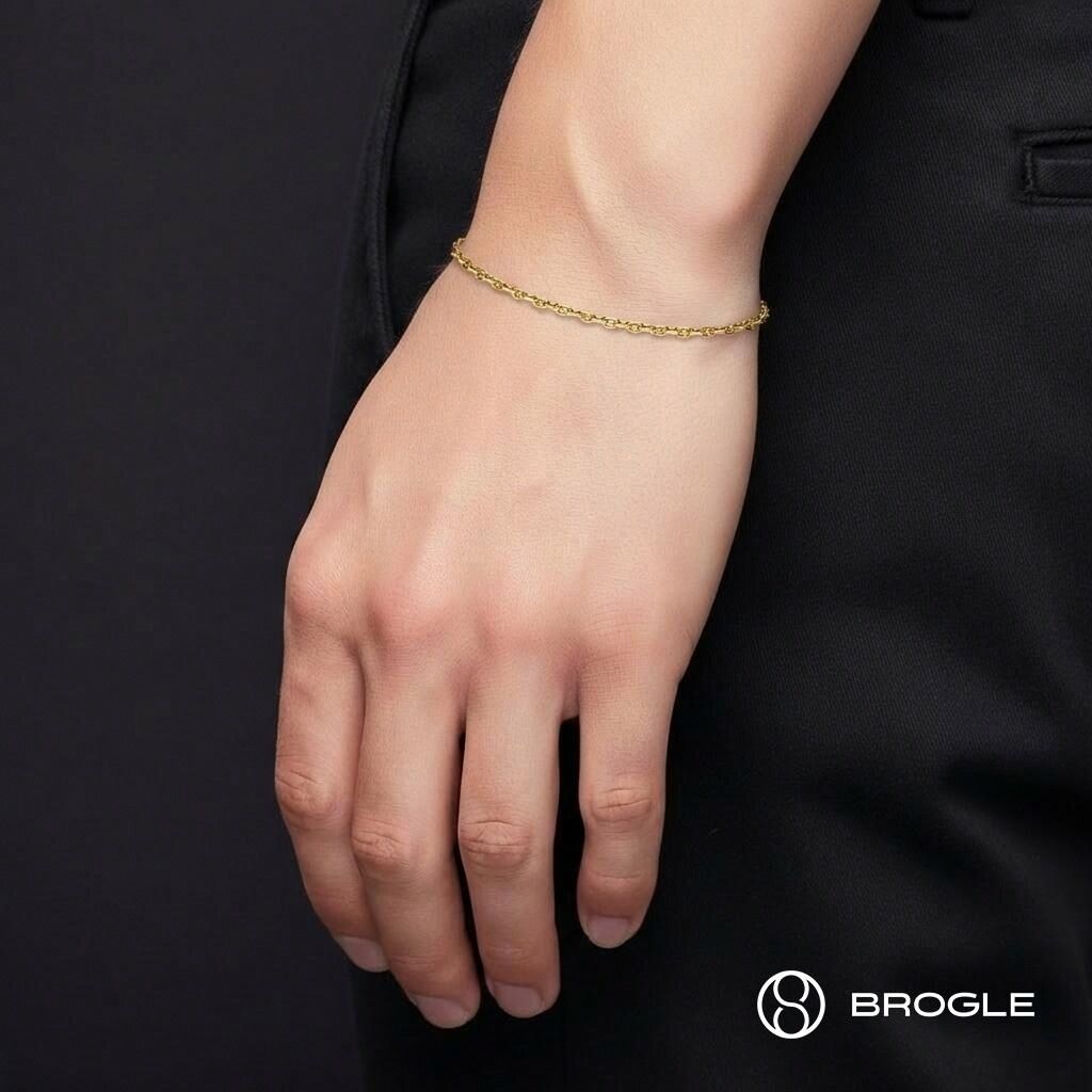 Brogle Classic anchor bracelet diamond cut 2.5mm