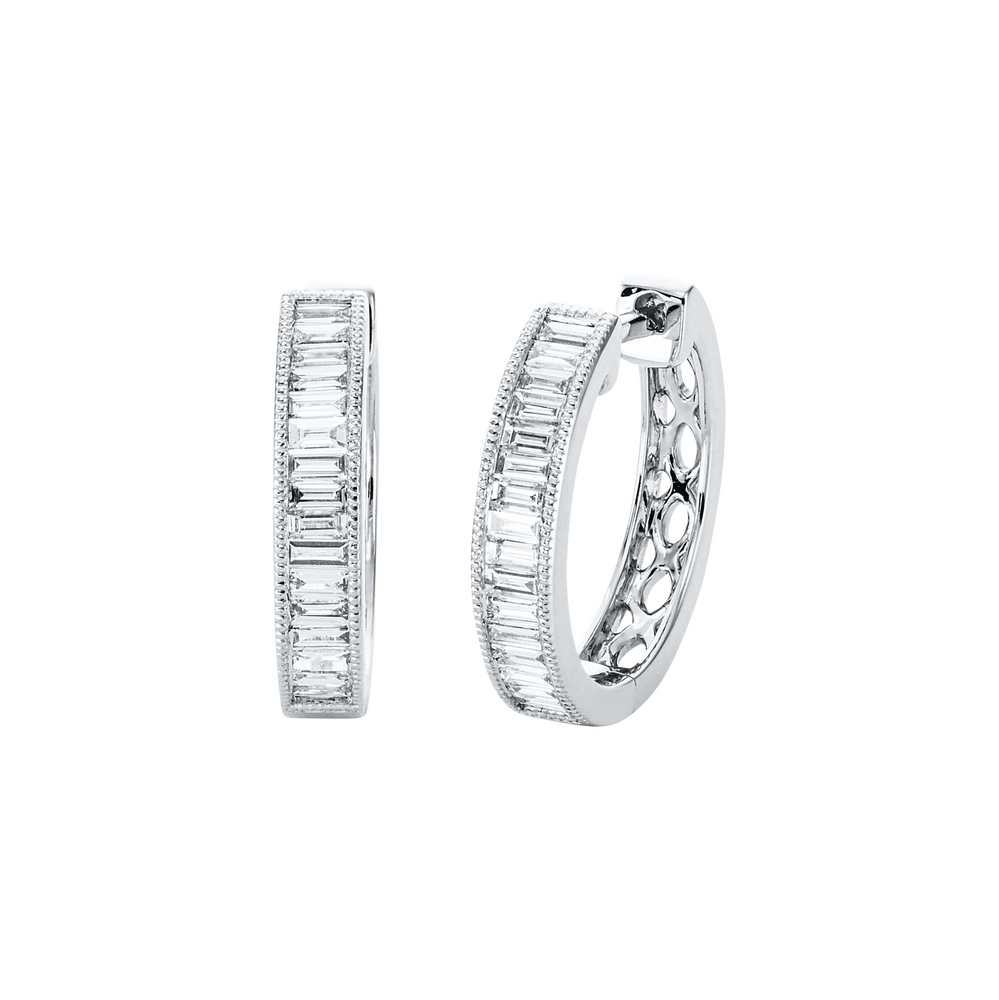Brogle Classic diamond hoop earrings