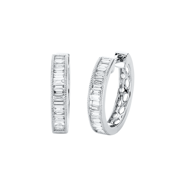 Brogle Classic diamond hoop earrings