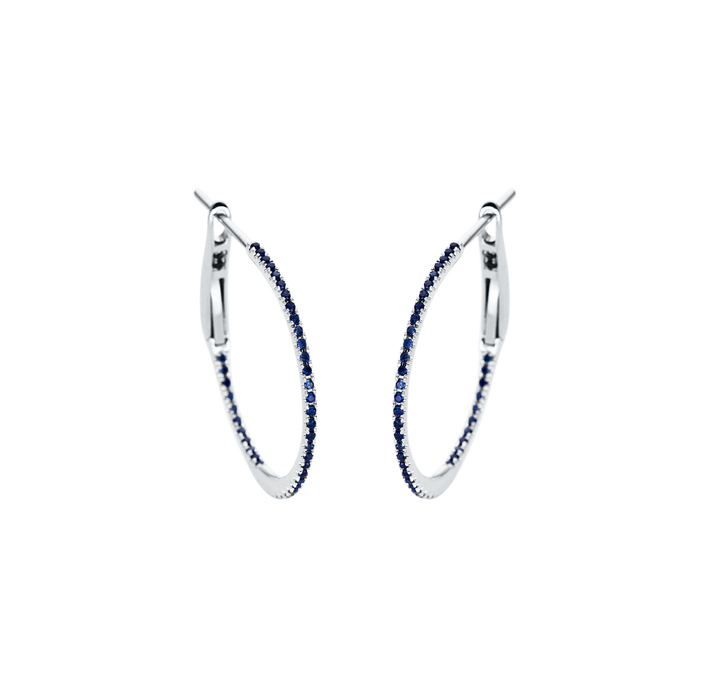 Brogle Classic sapphire hoop earrings