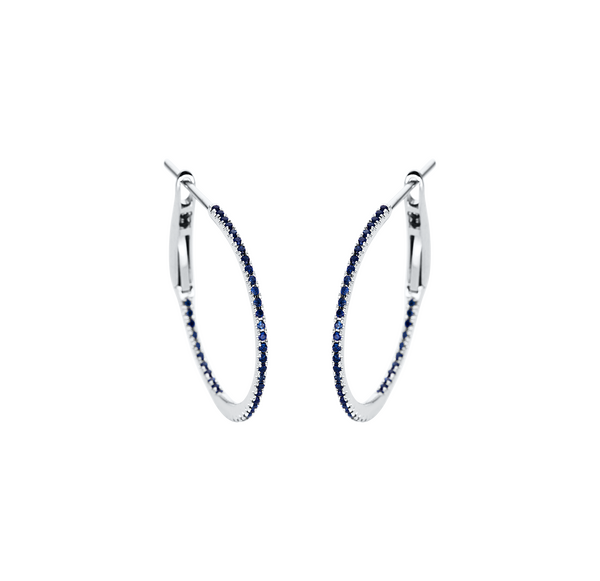 Brogle Classic sapphire hoop earrings