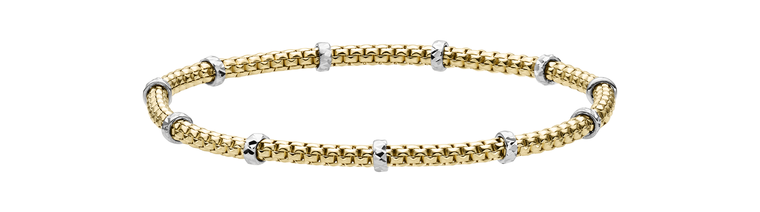 Brogle Classic Bicolor Goldarmband flexibel 3mm Brogle Classic Bicolor Goldarmband flexibel 3mm