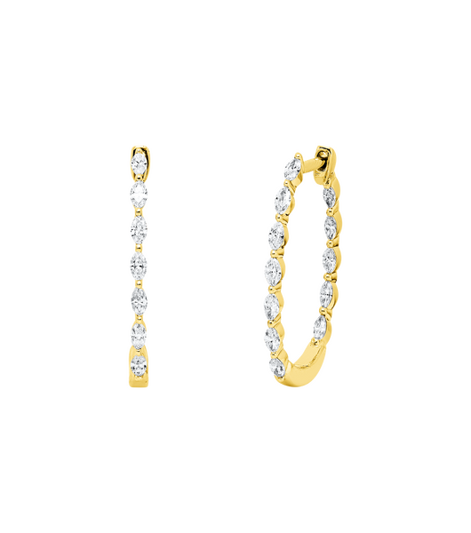 Brogle Classic diamond hoop earrings