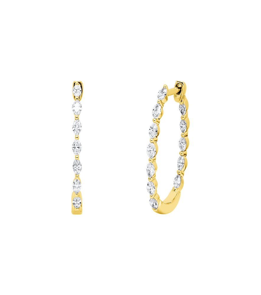 Brogle Classic diamond hoop earrings Brogle Classic diamond hoop earrings