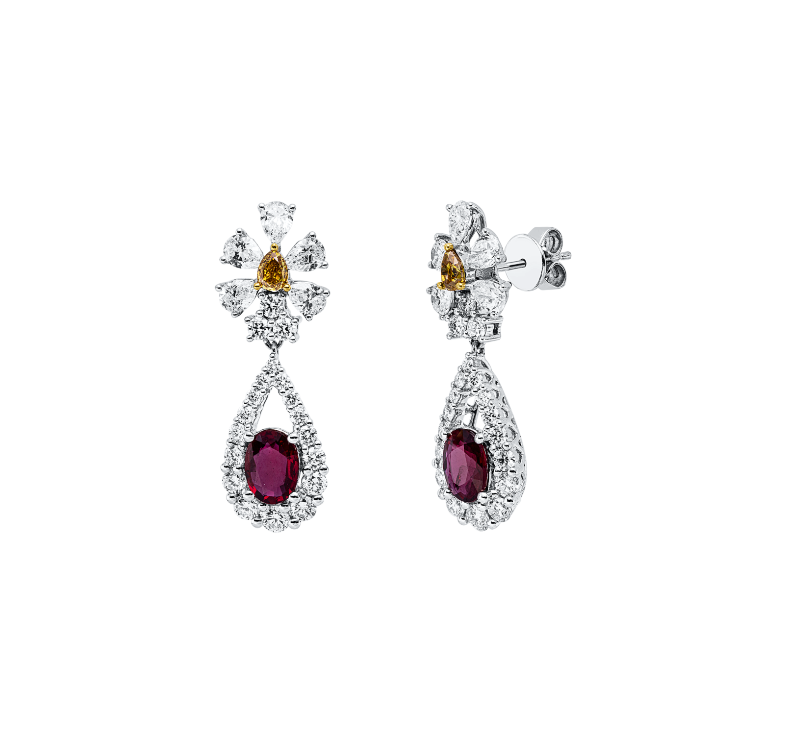 Brogle Selection Bicolour ruby earrings
