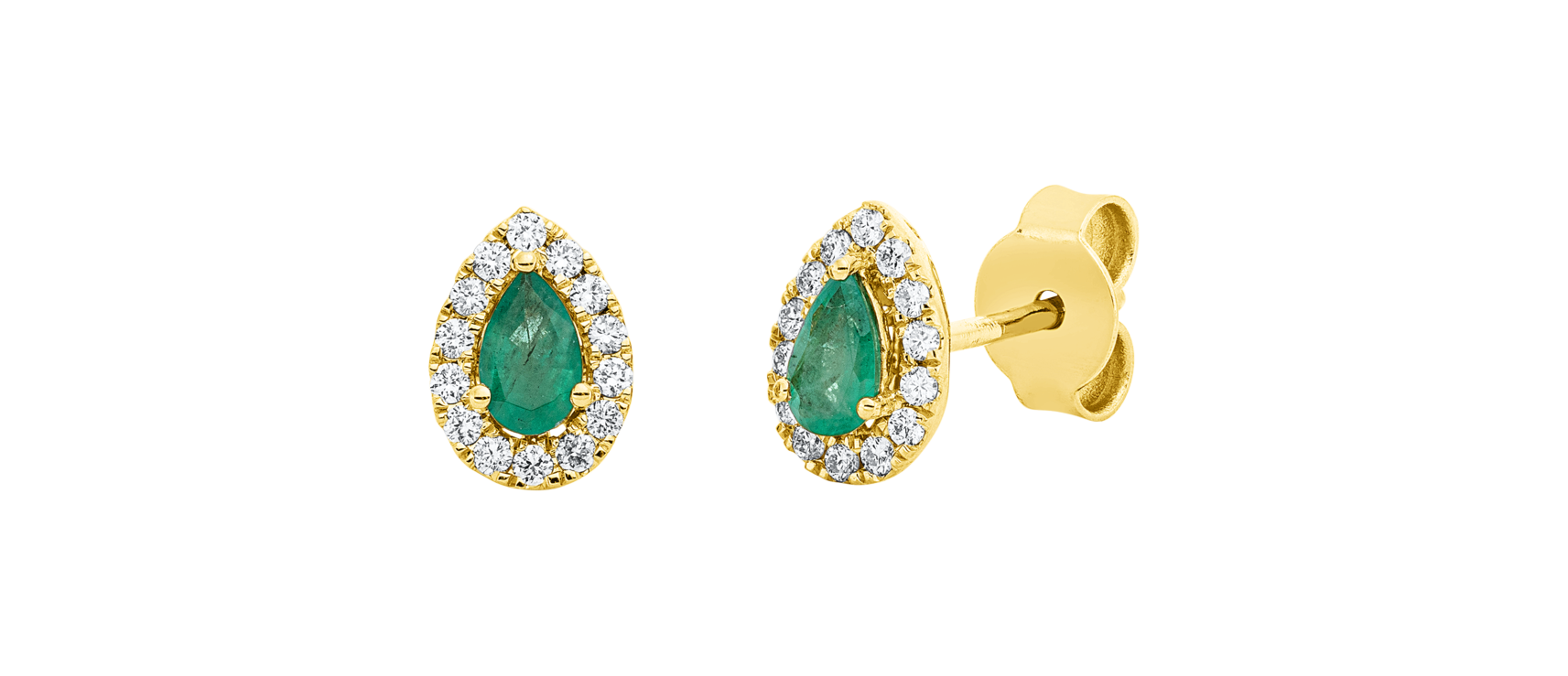 Brogle Classic emerald stud earrings