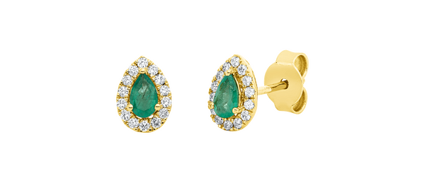 Brogle Classic emerald stud earrings