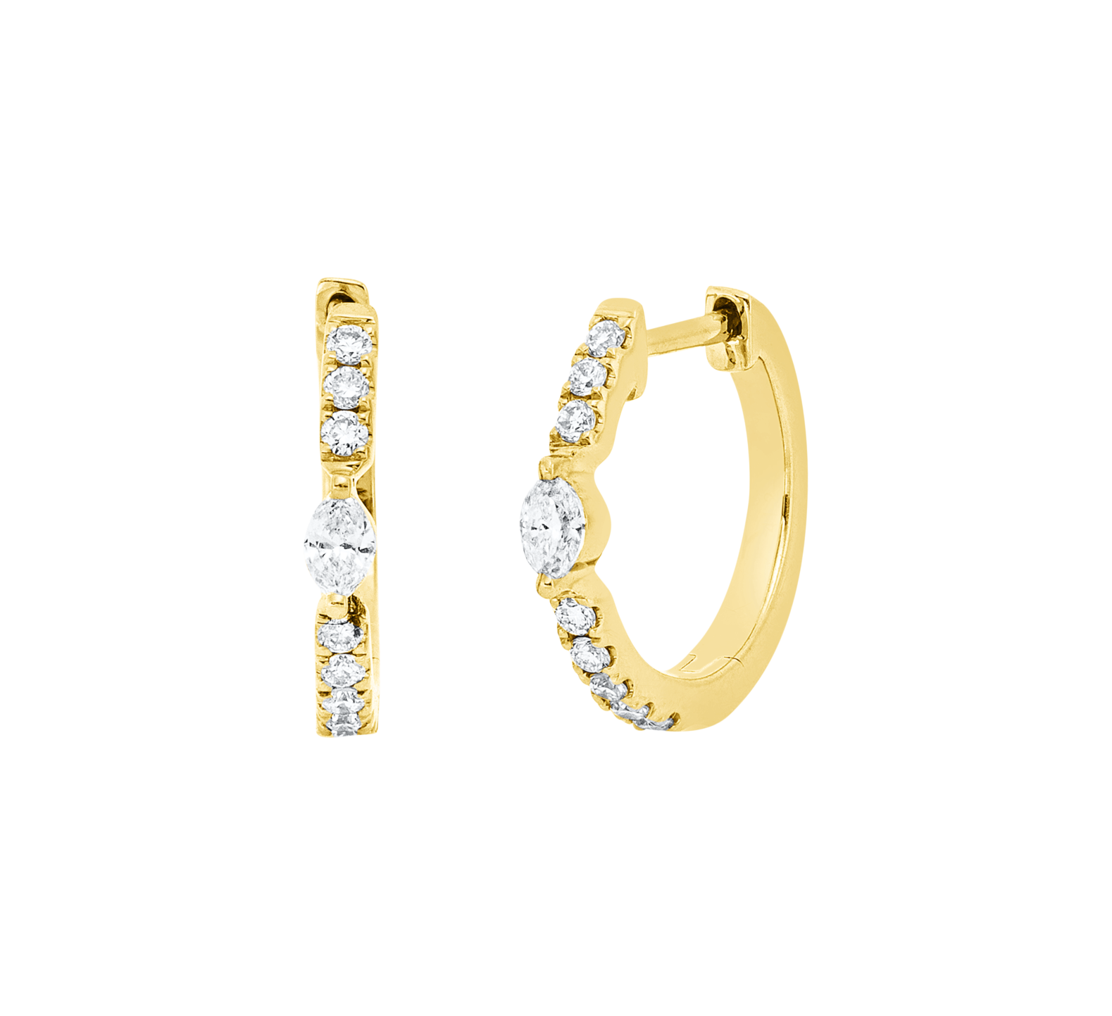 Brogle Classic diamond hoop earrings