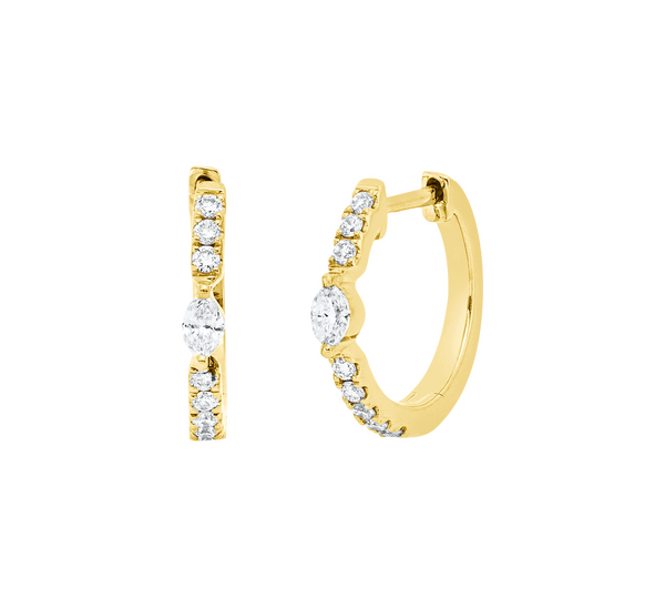 Brogle Classic diamond hoop earrings