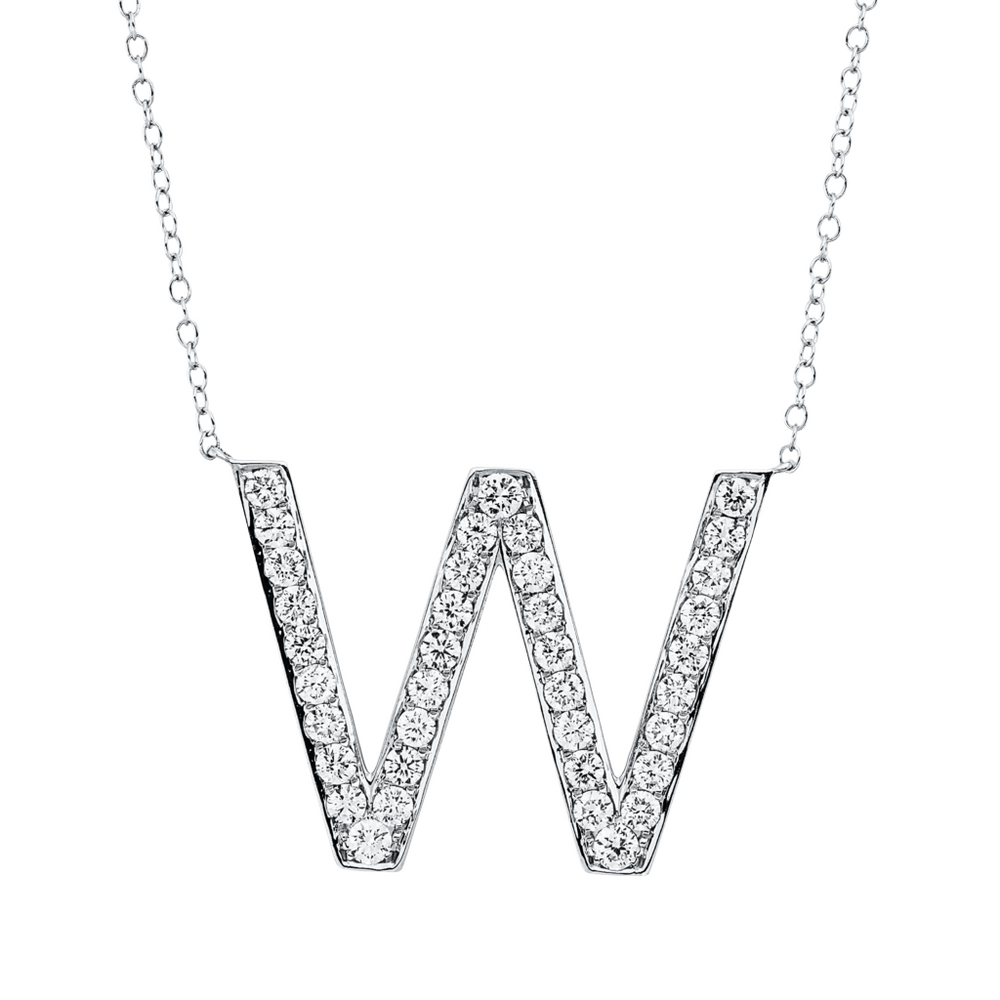 Brogle Classic Kette mit Diamantbuchstaben W