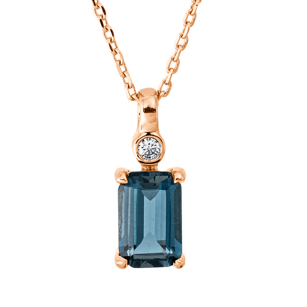 Brogle Classic necklace with London topaz pendant Brogle Classic necklace with London topaz pendant