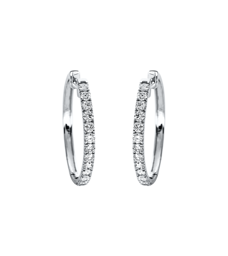 Brogle Classic diamond hoop earrings