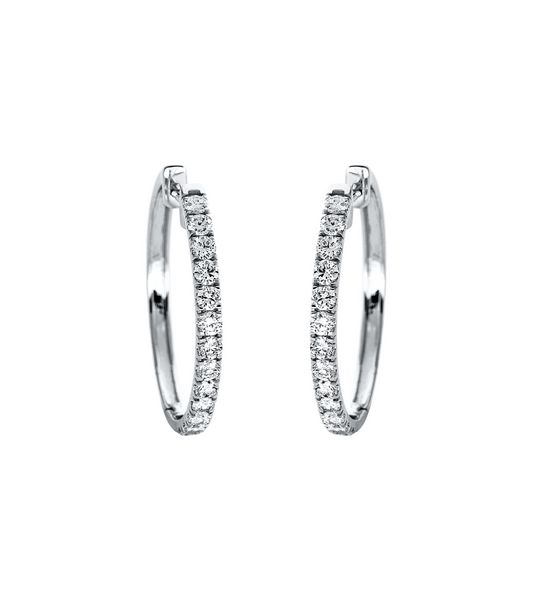 Brogle Classic diamond hoop earrings