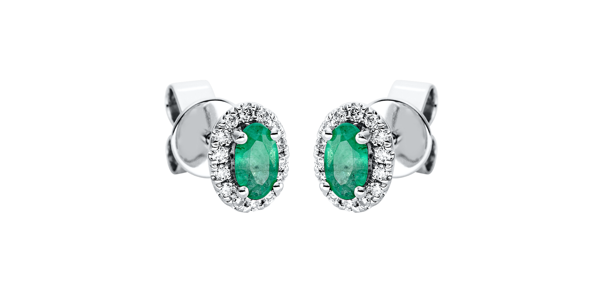 Brogle Classic emerald stud earrings