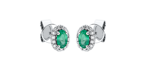 Brogle Classic emerald stud earrings