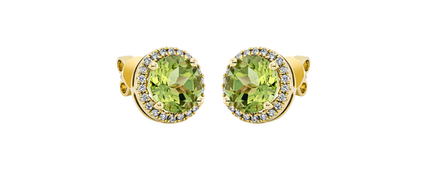 Brogle Classic peridot ear studs