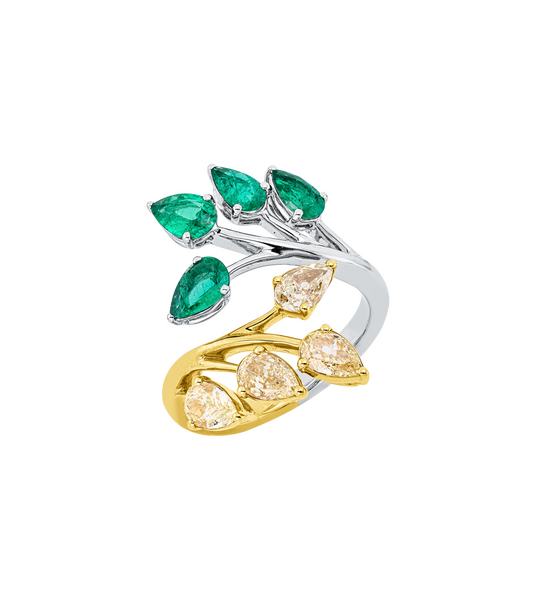 Brogle Selection bicolour emerald ring