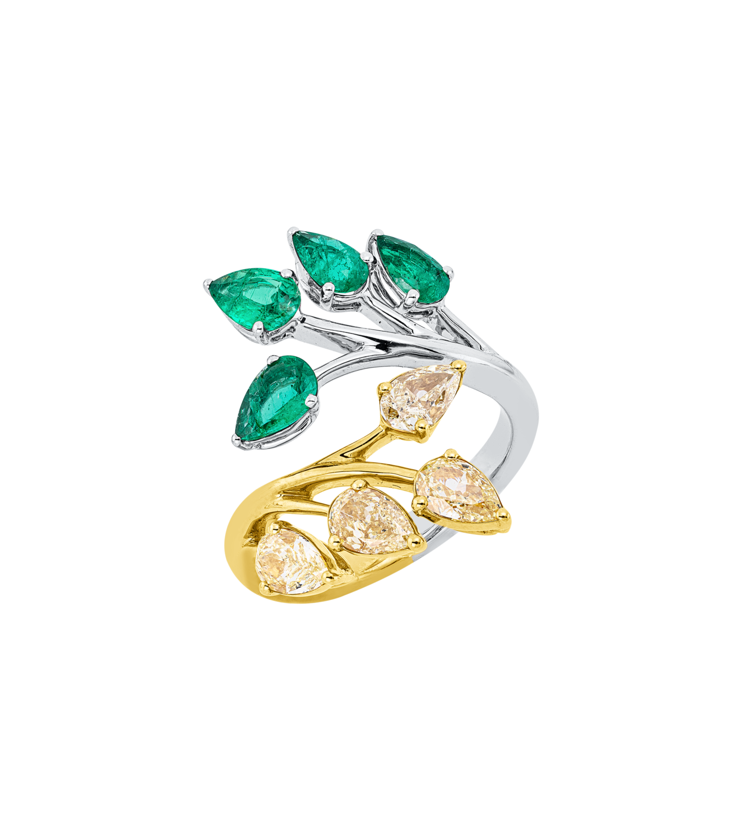 Brogle Selection bicolour emerald ring Brogle Selection bicolour emerald ring