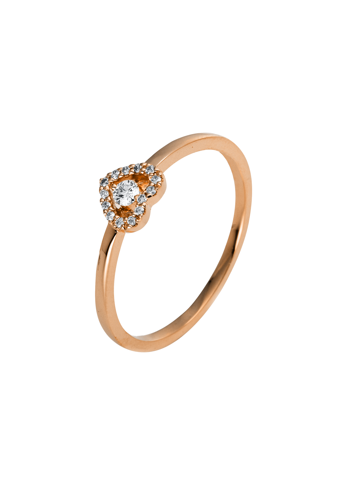 Brogle Classic Ring with Diamond Heart Brogle Classic Ring with Diamond Heart