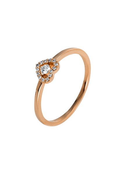 Brogle Classic Ring with Diamond Heart Brogle Classic Ring with Diamond Heart