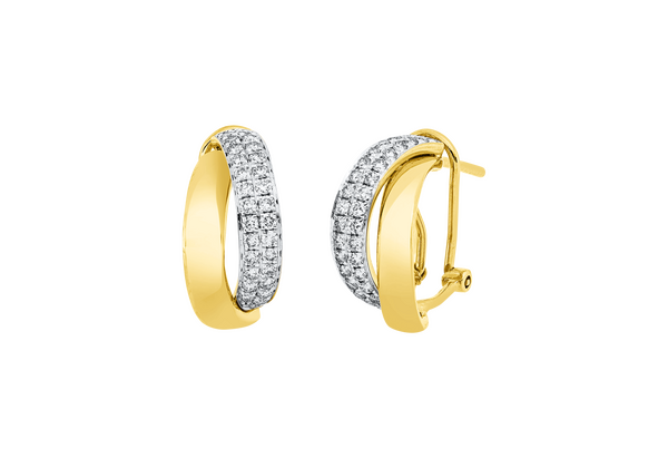 Brogle Classic bicolor diamond hoop earrings
