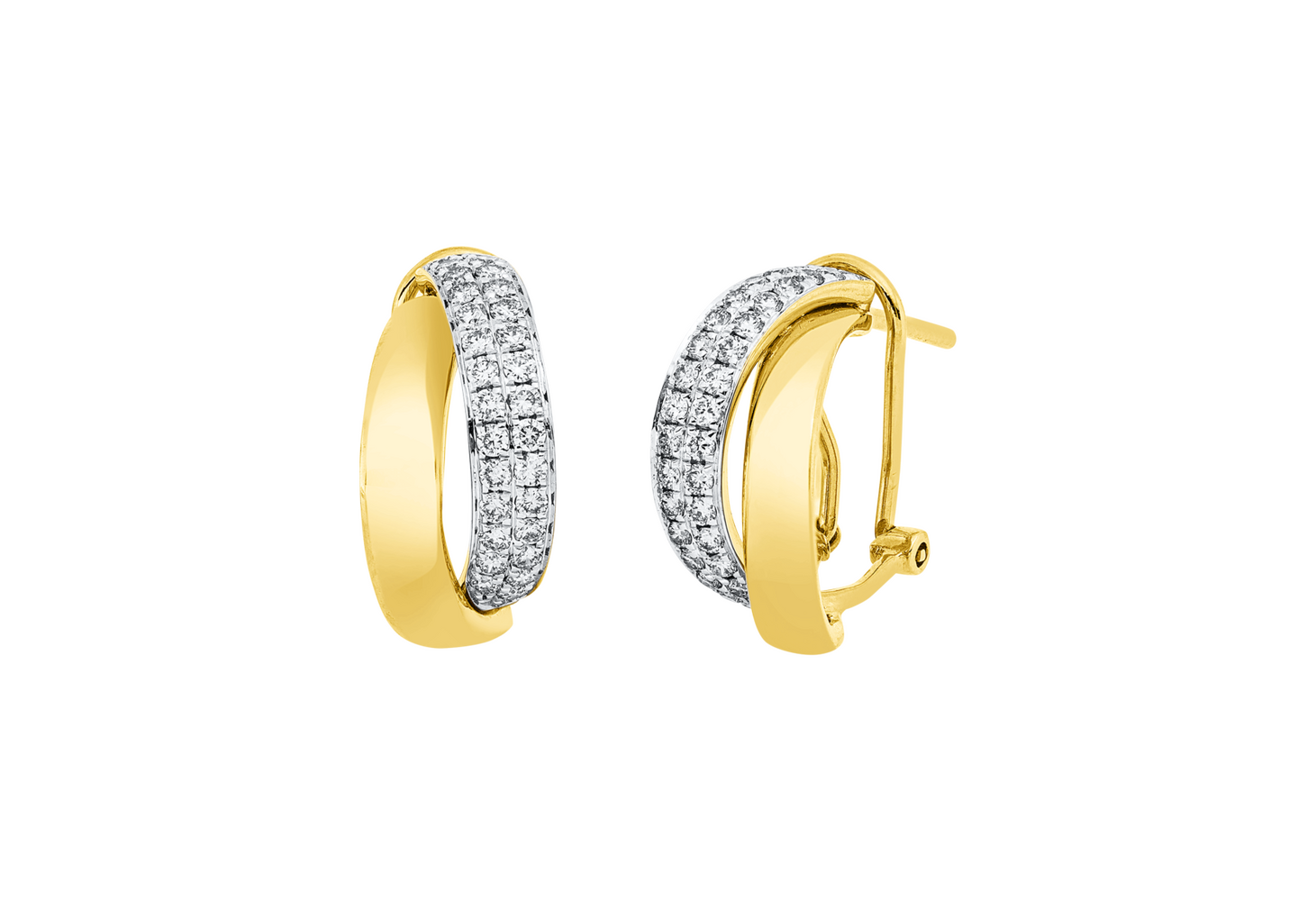 Brogle Classic bicolor diamond hoop earrings Brogle Classic bicolor diamond hoop earrings