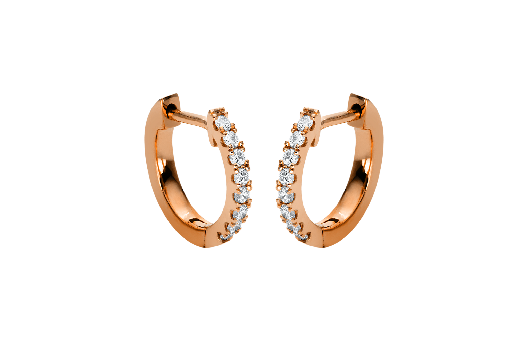 Brogle Classic diamond hoop earrings