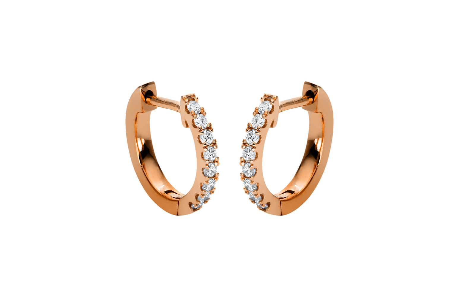 Brogle Classic diamond hoop earrings