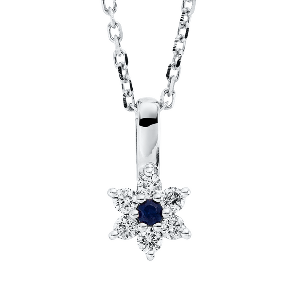 Brogle Classic gold chain with sapphire pendant