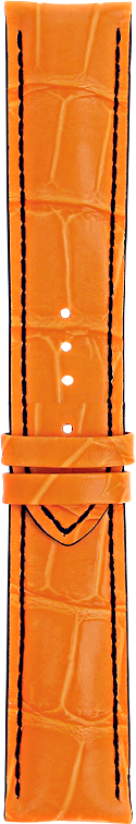 Mido orange-coloured cowhide leather strap 22/20mm