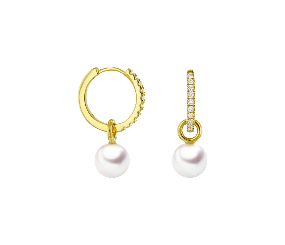 Brogle Classic Akoya pearl hoop earrings