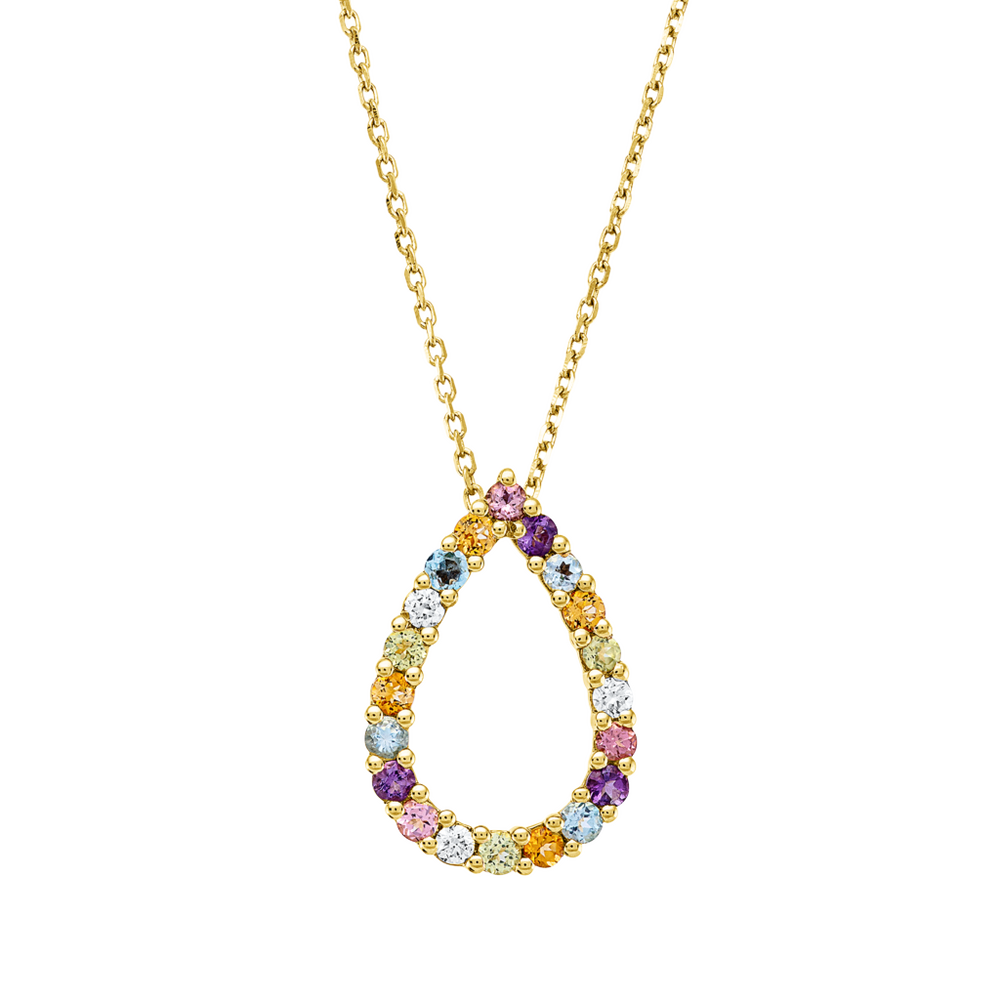 Brogle Classic Kette mit Farbsteinanhänger