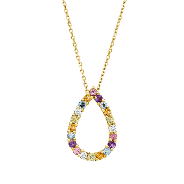 Brogle Classic Kette mit Farbsteinanhänger