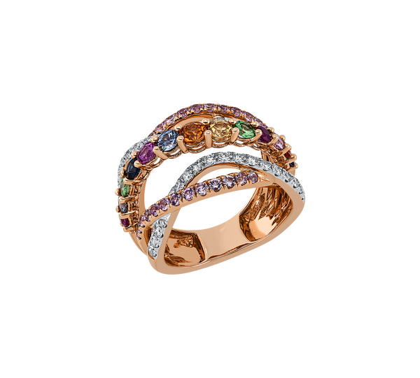 Brogle Selection Bicolor Farbsteinring Rainbow